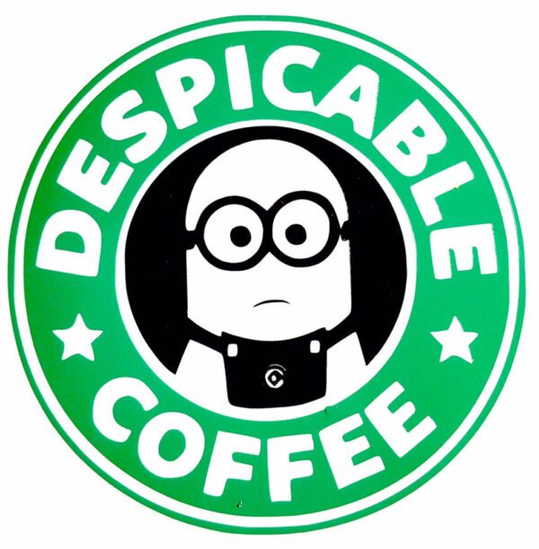 Despicable Coffee Funny Minion Character Starbucks Siren Logo Vinyl Sticker