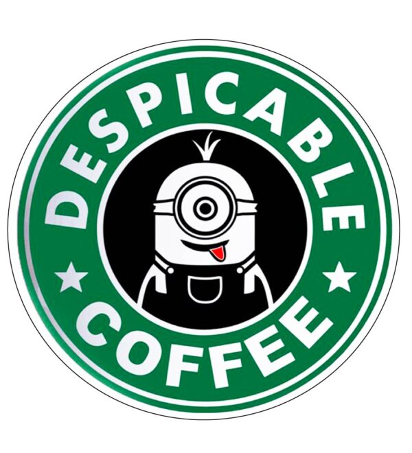 Starbucks Coffee Minion Logo Funny Cartoon Design Minions Movie Cafe Entertainment Parody Vinyl Sticker