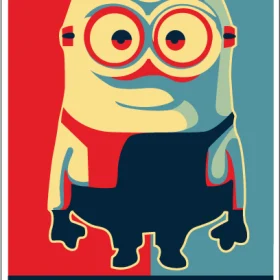 Despicable Me Minion Dave In POP Colors vinyl sticker