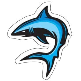 Dive fighting Shark Scuba Dive Printed Vinyl Sticker