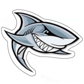 Dive fighting Shark Scuba Diving Printed Vinyl Sticker