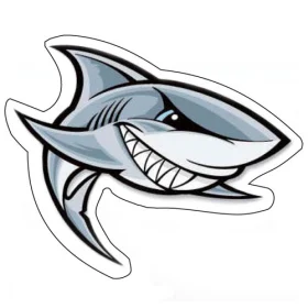 Dive fighting Shark Scuba Diving Printed Vinyl Sticker