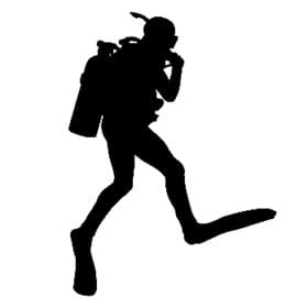 Diver Apnea Scuba Dive Cutout Decal
