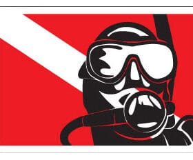 Diver Flag Dive Scuba boat Printed Vinyl Sticker1