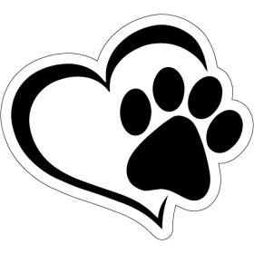 Dog Paw Heart vinyl sticker
