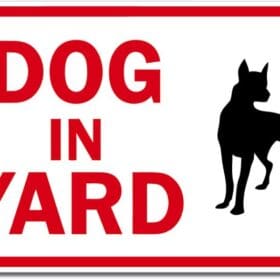Dog in Yard Sign Wall Window Car Vinyl Sticker