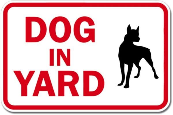 Dog in Yard Sign Wall Window Car Vinyl Sticker