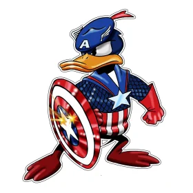 Donald Duck Captain America vinyl sticker