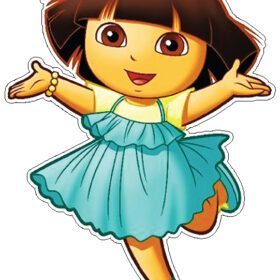 Dora The Explorer In Dancing Dress vinyl sticker