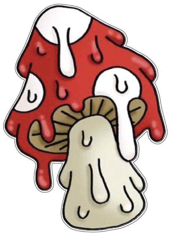 Drippy Trippy Melting Red Mushroom Psychedelic Drugs Stuff Art vinyl sticker