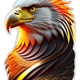 Red Flame Hawk Art American Freedom Symbol Eagle Courage Falcon Graphic Design Vinyl Sticker