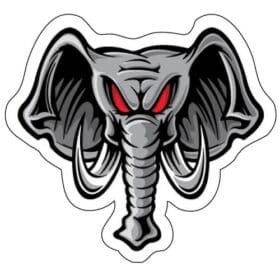 Elephant mammoth Mad Racing Strength Vinyl Sticker