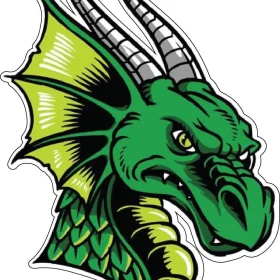 Emerald Angry Dragon Mysterious Fury Might Green Ferocious Creature Head Cartoon vinyl sticker