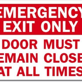 Emergency Exit Door Closed Sign Wall Window Car Vinyl Sticker