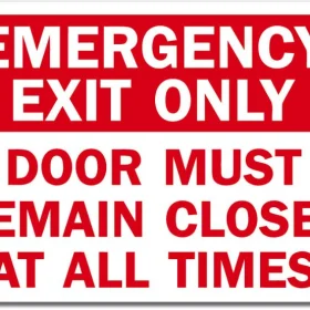Emergency Exit Door Closed Sign Wall Window Car Vinyl Sticker