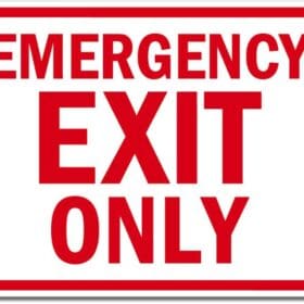 Emergency Exit Only Sign Wall Window Car Vinyl Sticker