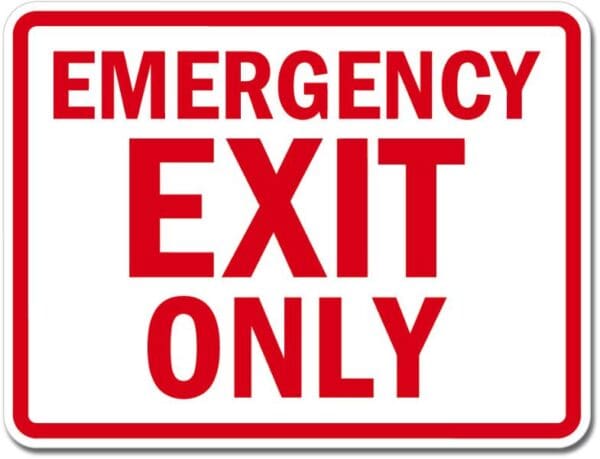 Emergency Exit Only Sign Wall Window Car Vinyl Sticker