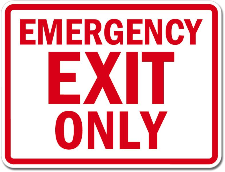 Emergency Exit Only Sign Wall Window Car Vinyl Sticker - AG Design