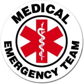 Emergency Medical Team Round Sign Wall Window Vinyl Sticker