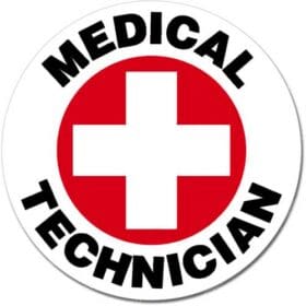 Emergency Medical Technician Cross Round Sign Vinyl Sticker