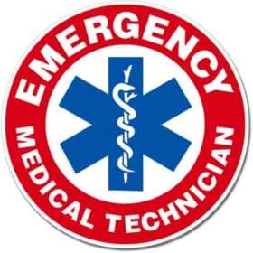 Emergency Medical Technician Round Red Sign Wall Vinyl Sticker