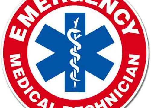 Emergency Medical Technician Round Red Sign Wall Vinyl Sticker