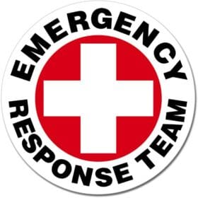 Emergency Response Team Cross Sign Wall Window Vinyl Sticker