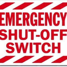 Emergency Shut Off Switch Sign Wall Window Car Vinyl Sticker