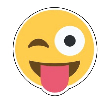 Emoji Showing Tongue vinyl sticker printed vinyl decal - AG Design
