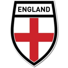 England Shield Crest Black Wall Window Car Vinyl Sticker Decal