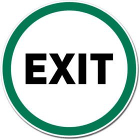 Exit Green Round Sign vinyl sticker