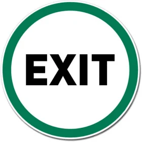 Exit Green Round Sign Wall Window Car Vinyl Sticker