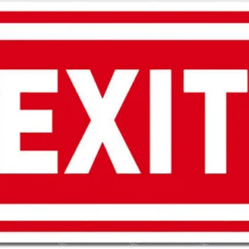 Exit Red Sign Wall Window Car Vinyl Sticker