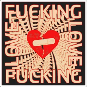 F-King Love Broken Heart Repaired With Strip Bandage Sign Emotionally Damaged Symbol Fucked Up Logo Art Vinyl Sticker