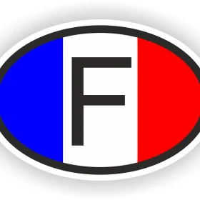 FRANCE COUNTRY CODE OVAL FRENCH FLAG STICKER.JPG