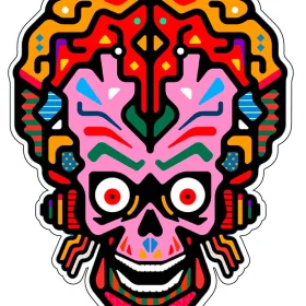 Fancy Alien Scull Robot Vinyl Stickers
