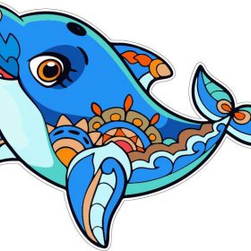 Fancy Dolphin Tattoo Design vinyl sticker