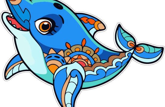 Fancy Dolphin Tattoo Design vinyl sticker