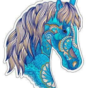 Fancy Horse Head Vinyl Stickers