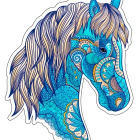 Fancy Horse Head Vinyl Stickers