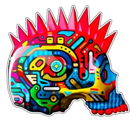 Fancy Irokez Mohawk Scull Helmet vinyl print