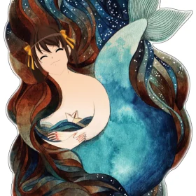 Fanсy Anime Mermaid vinyl sticker