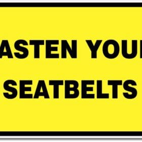 Fasten Your Seatbelts Sign Wall Window Car Vinyl Sticker Decal