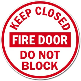 Fire Door Keep Closed Round Sign Wall Window Car Vinyl Sticker