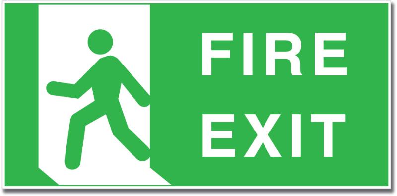 Fire Exit Sign Wall Window Car Vinyl Sticker - AG Design