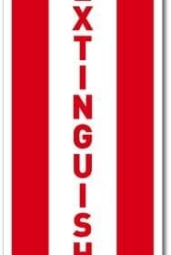 Fire Extinguisher Below Arrow Sign Wall Window Vinyl Sticker