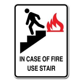 Fire Use Stairs Sign Wall Window Car Vinyl Sticker Decal