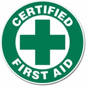 First Aid Certified Round Sign Wall Window Car Vinyl Sticker