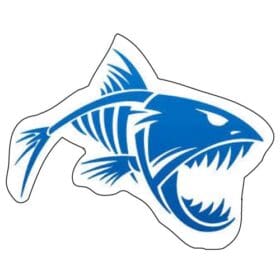 Fish Skull Skeleton Attack Cutout Vinyl Decal