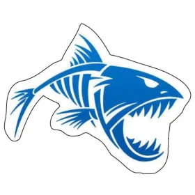 Fish Skull Skeleton Attack Cutout Vinyl Decal